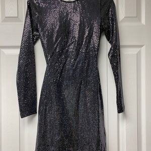 Black and Silver long sleeve dress